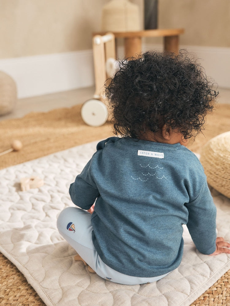 Blue Nautical Baby Top and Leggings Set 2 Piece (0mths-2yrs)