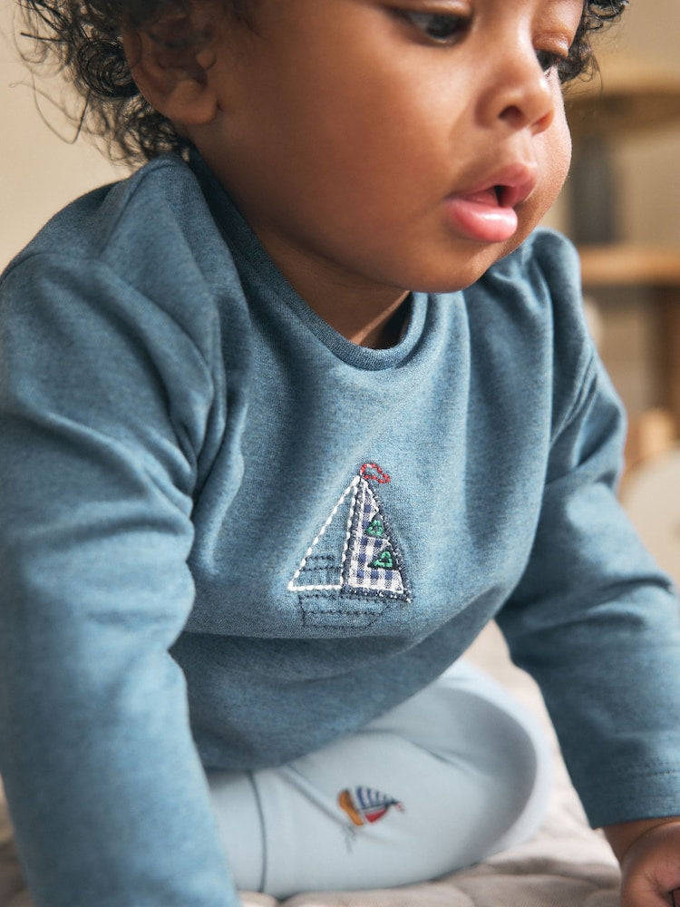 Blue Nautical Baby Top and Leggings Set 2 Piece (0mths-2yrs)