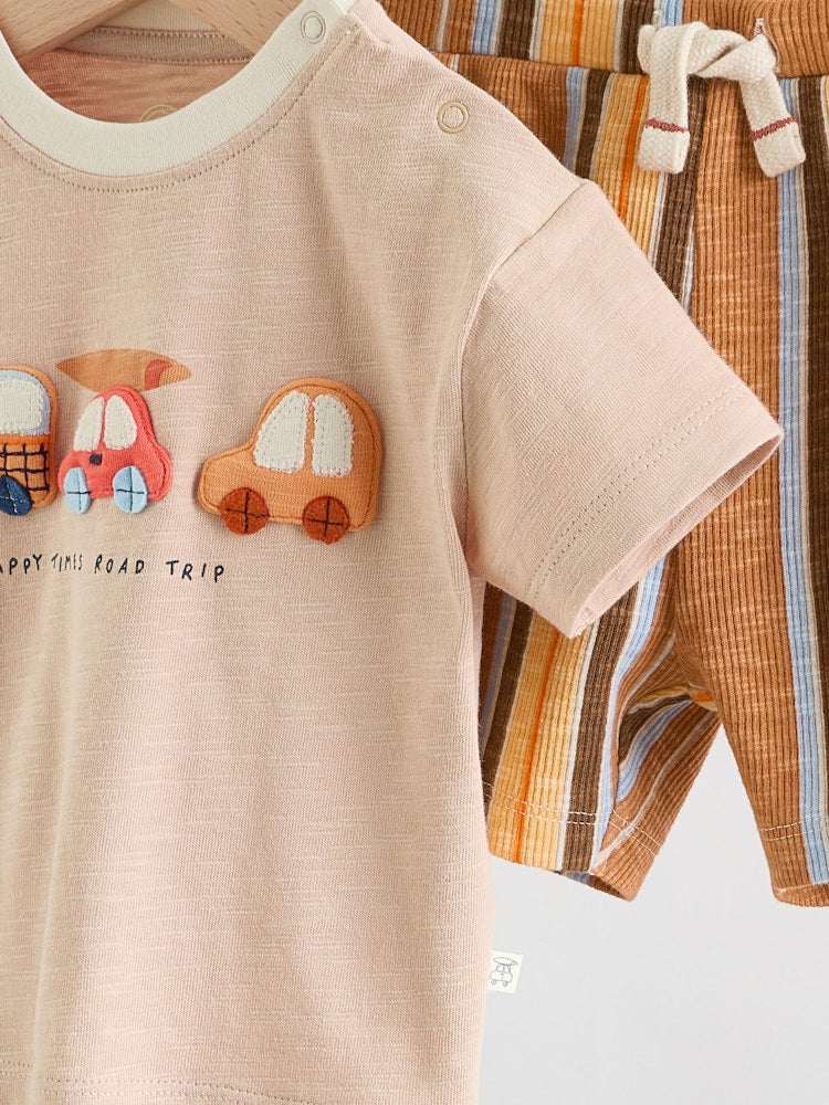 Orange Cars Top and Shorts Baby Set (0mths-2yrs)