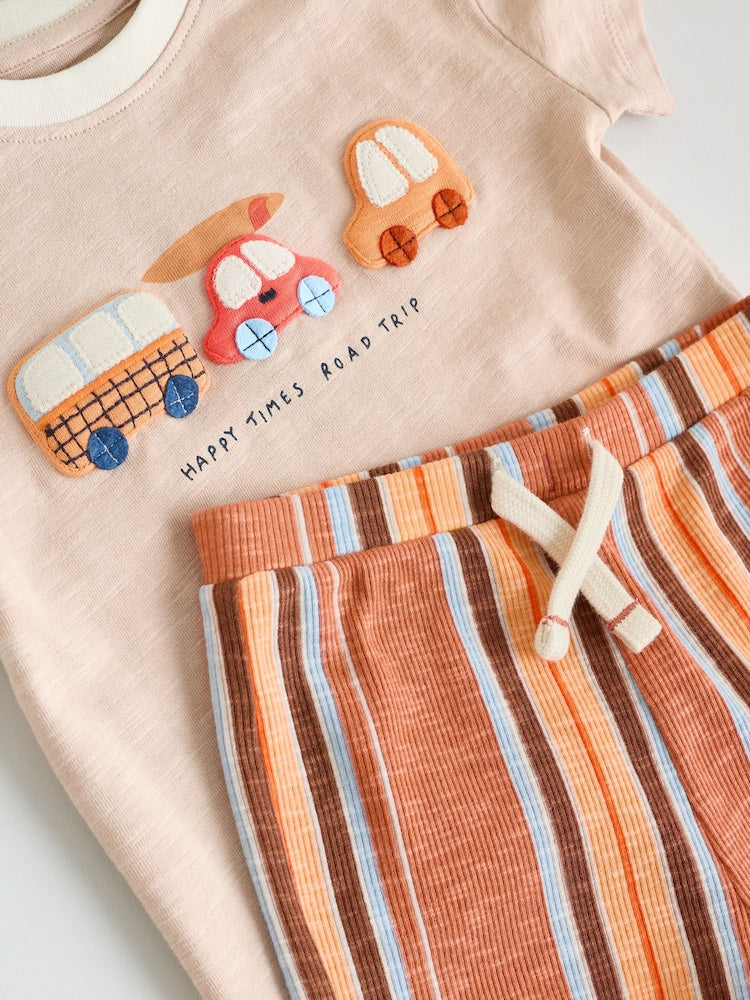 Orange Cars Top and Shorts Baby Set (0mths-2yrs)
