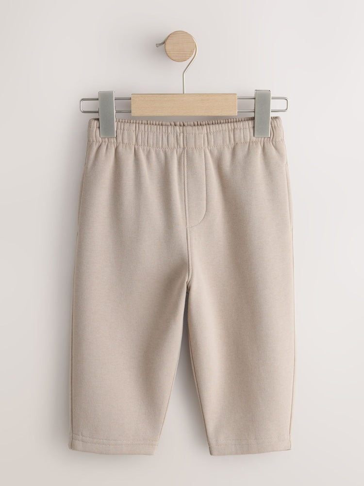 Neutral Cement Single Wide Leg Jersey Joggers (3mths-7yrs)