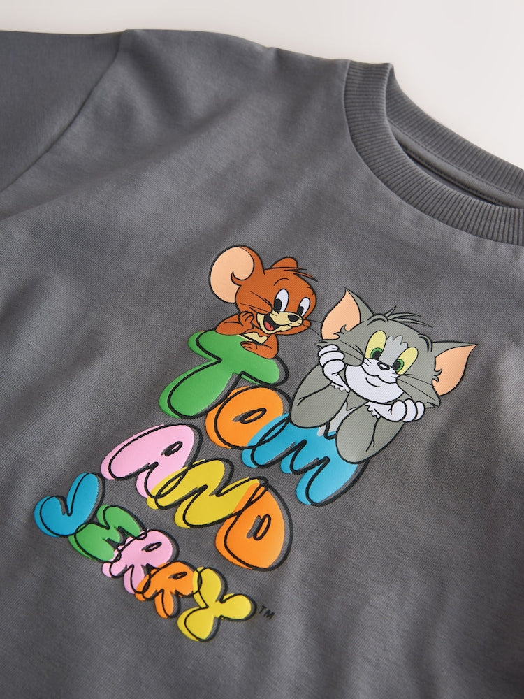Charcoal Grey Tom and Jerry T-Shirt (3mths-8yrs)