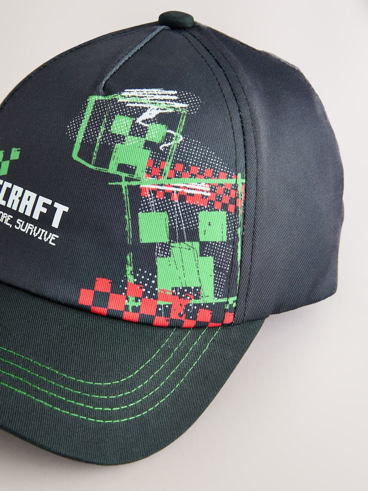 Black Minecraft Cotton Cap (5-13yrs)