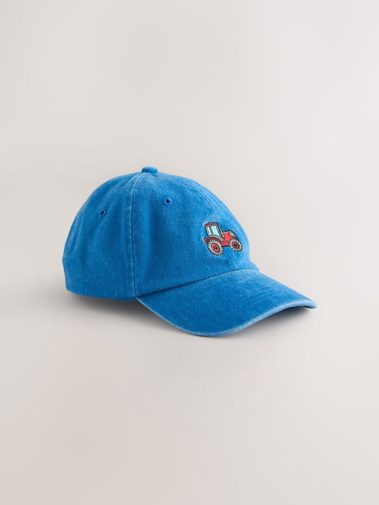 Blue Tractor Washed Denim Cap (3mths-10yrs) - 7-10 Years (122-140cm)