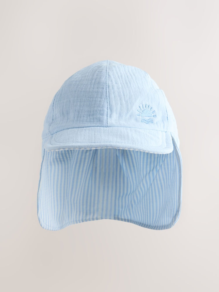 Blue/White Reversible Legionnaire Hat (3mths-10yrs)