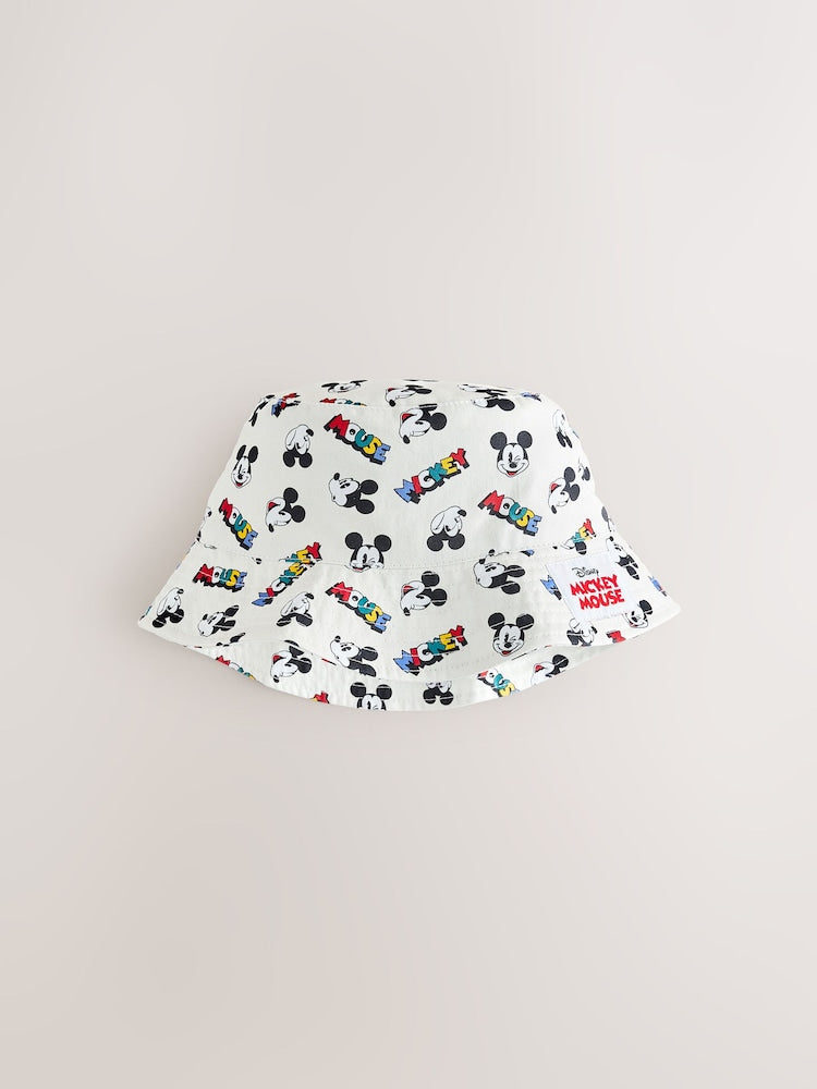 Ecru White All-Over-Print Mickey Mouse Bucket Hat (3mths-10yrs)