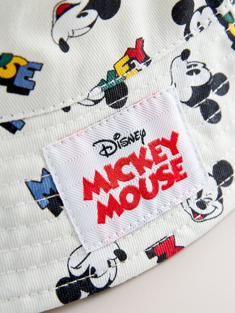 Ecru White All-Over-Print Mickey Mouse Bucket Hat (3mths-10yrs)