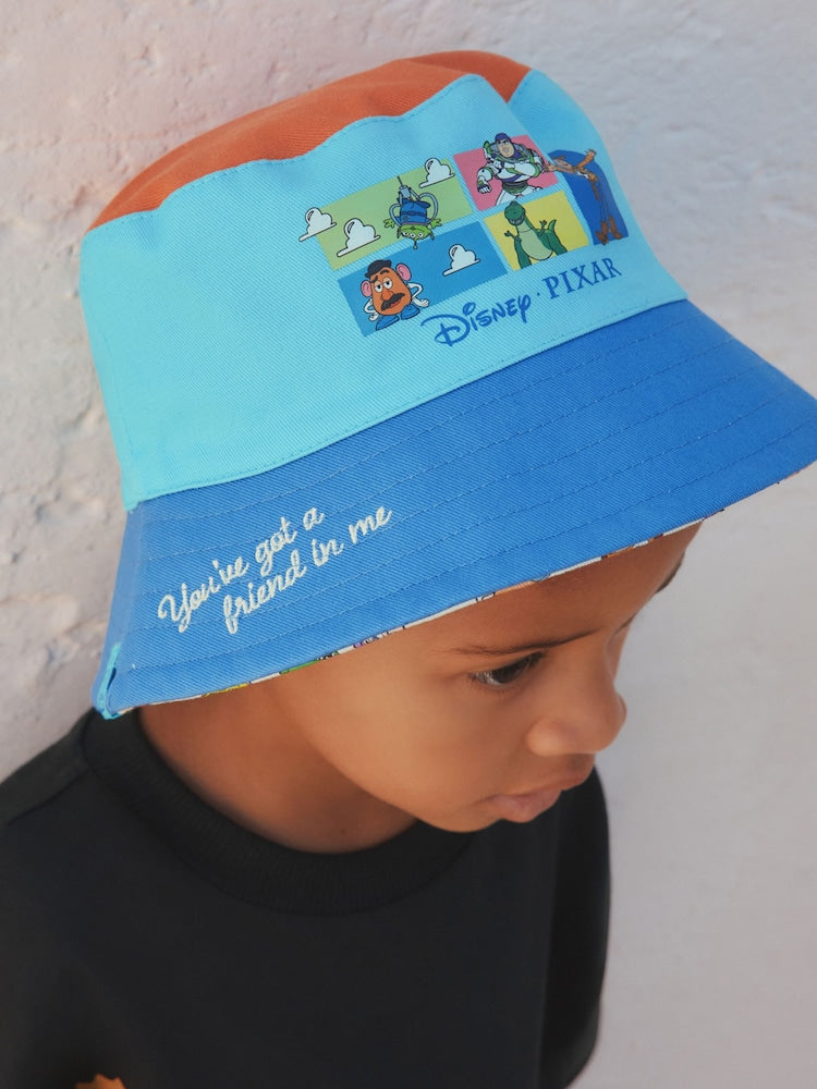 Blue/Orange Toy Story Reversible Bucket Hat (3mths-10yrs)