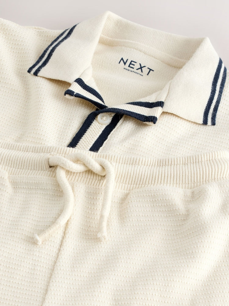 Ecru Short Sleeve Shirt and Shorts Set (3mths-7yrs)