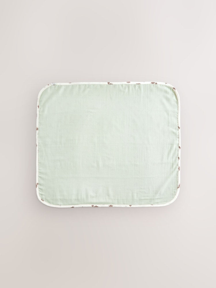 Neutral Hamish Cotton Baby Muslin Blanket - Size ONE