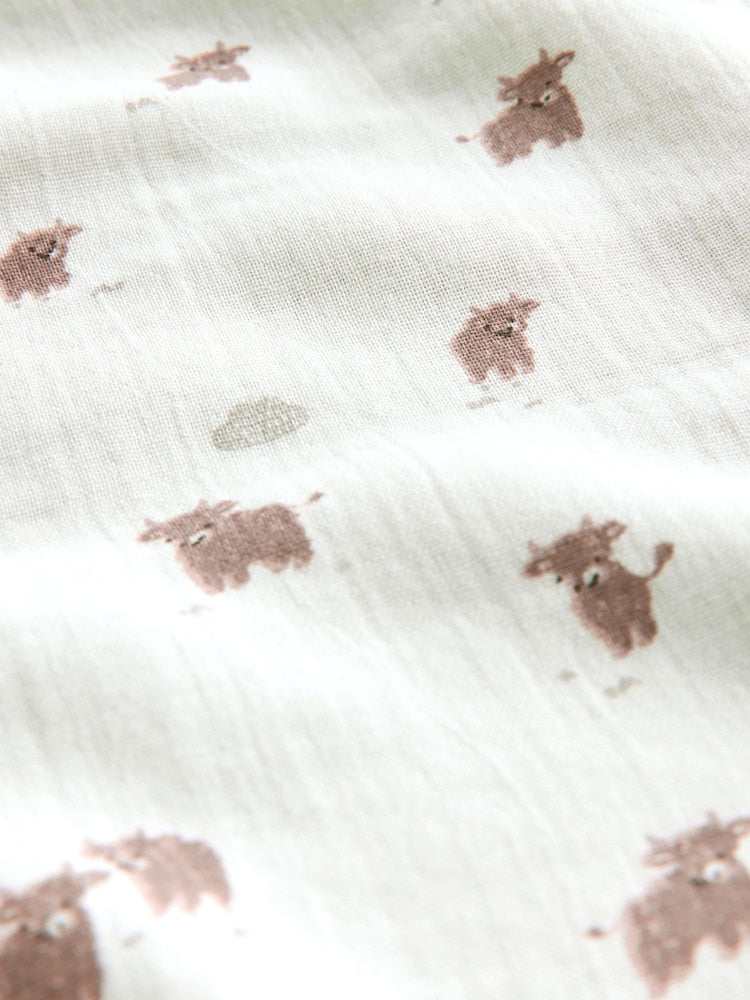 Neutral Hamish Cotton Baby Muslin Blanket - Size ONE