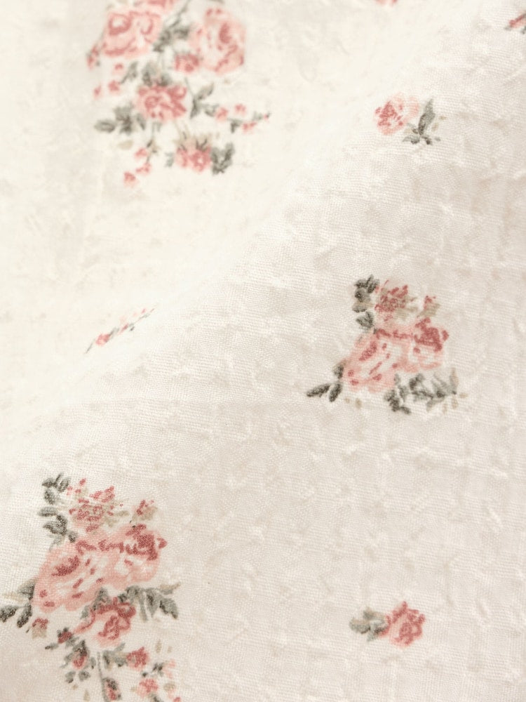 Ecru Floral Woven Baby Dress, Gilet And Tights 3 Piece Set (0mths-2yrs)