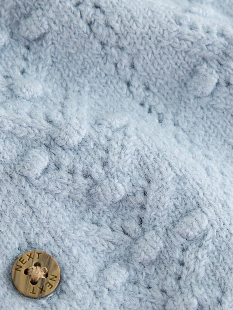 Blue Soft Touch Knitted Baby Cardigan (0mths-2yrs)