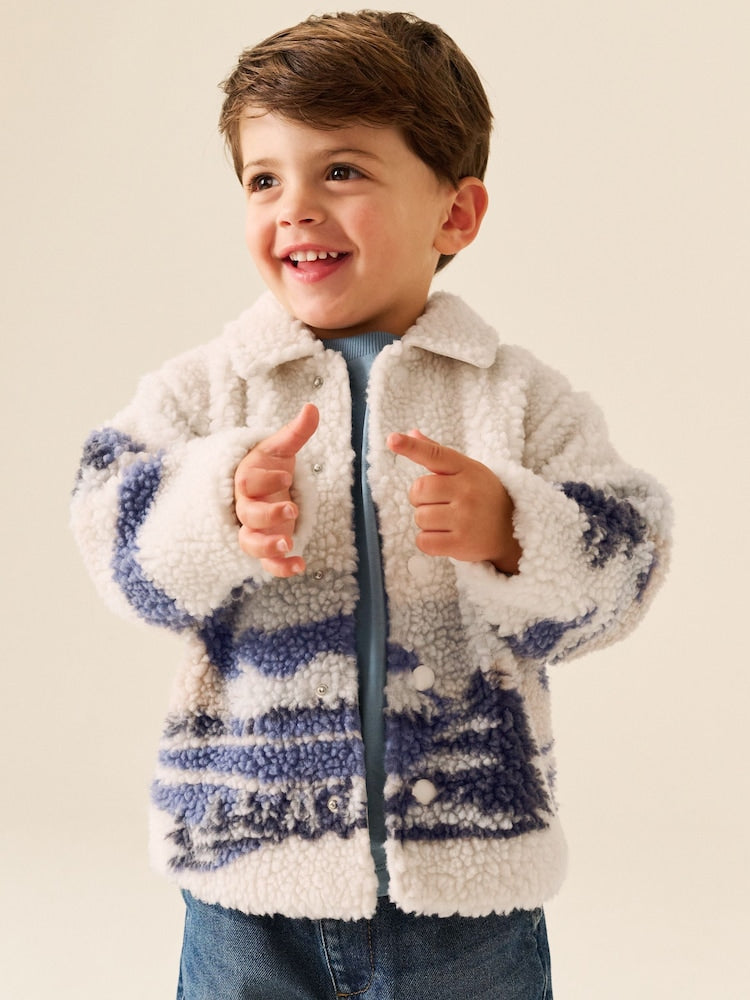 Ecru Scene Borg Fleece Shacket (3mths-7yrs)
