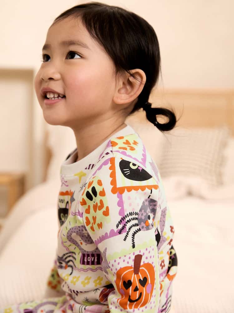 Multicoloured Patchwork Halloween Characters Snuggle Pyjamas (9mths-12yrs)