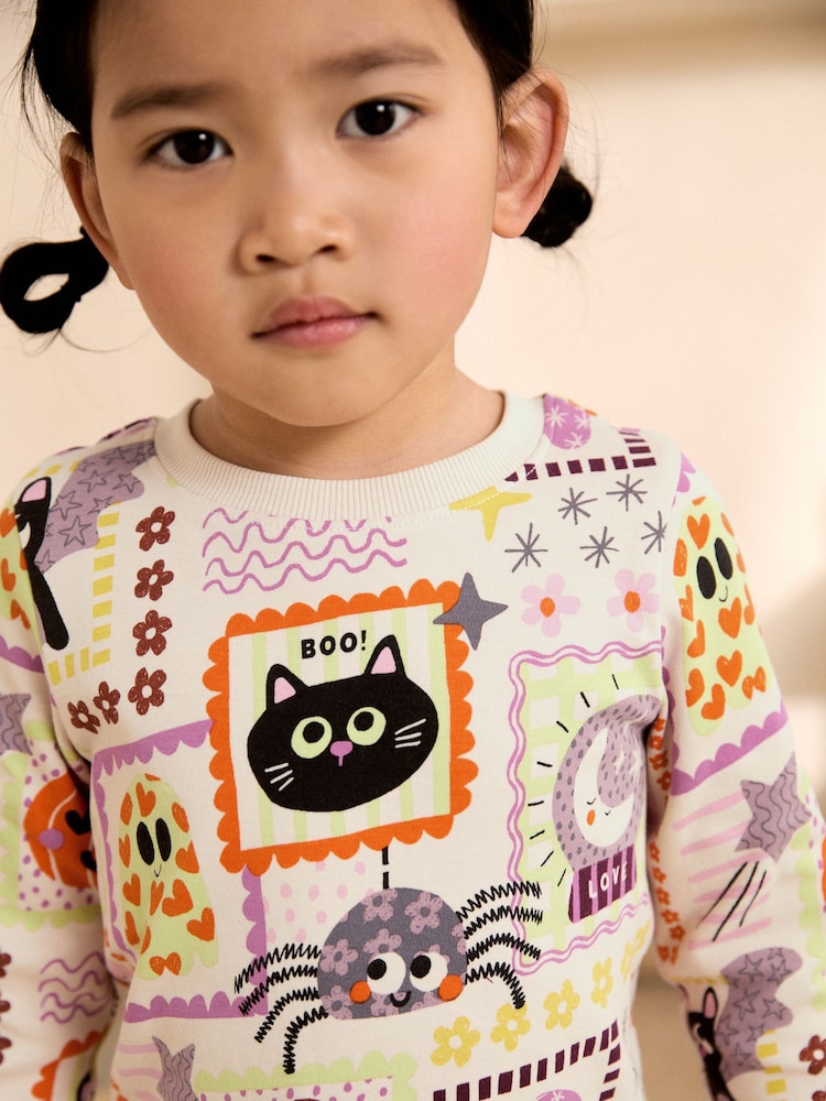 Multicoloured Patchwork Halloween Characters Snuggle Pyjamas (9mths-12yrs)