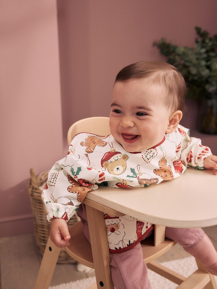 Christmas Character Bauble Weaning And Feeding Sleeved Bib