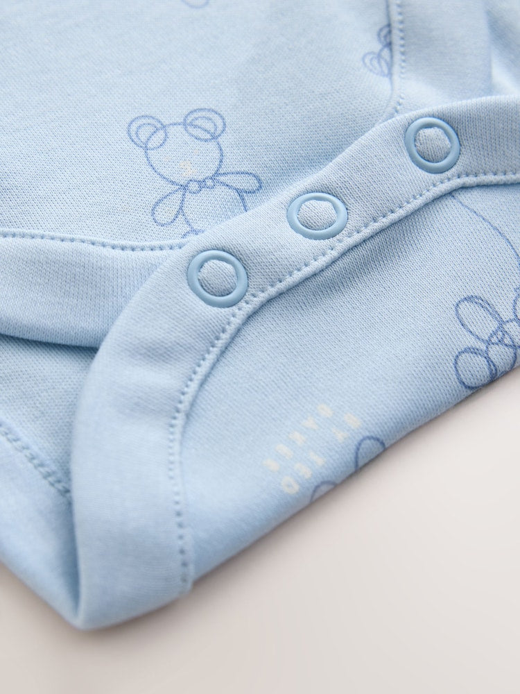 Baker by Ted Baker Blue 5 Piece Sleepsuit, Bodysuit, Hat and Bib Set