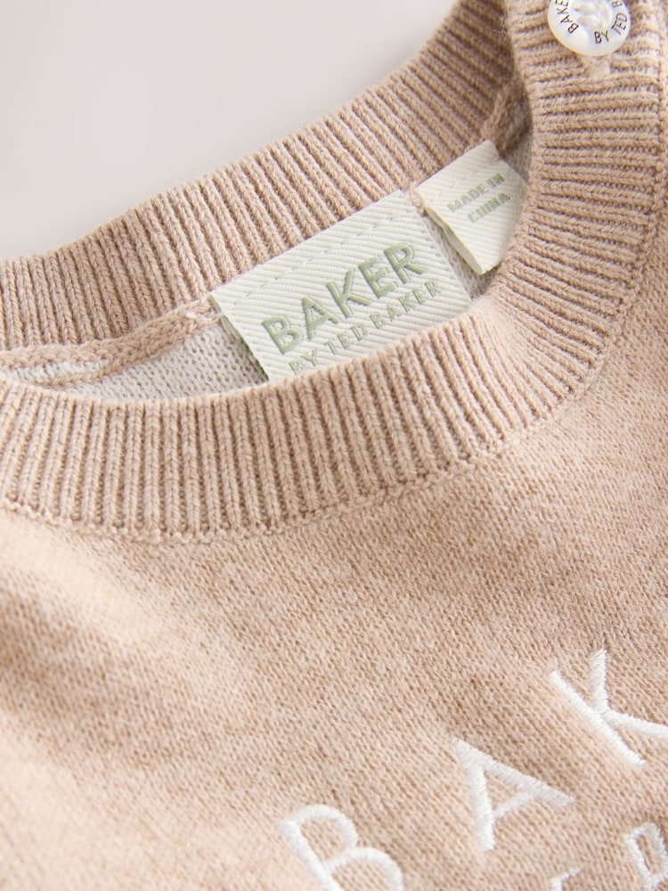 Baker by Ted Baker Neutral Knit Knitted Top and Joggers Set