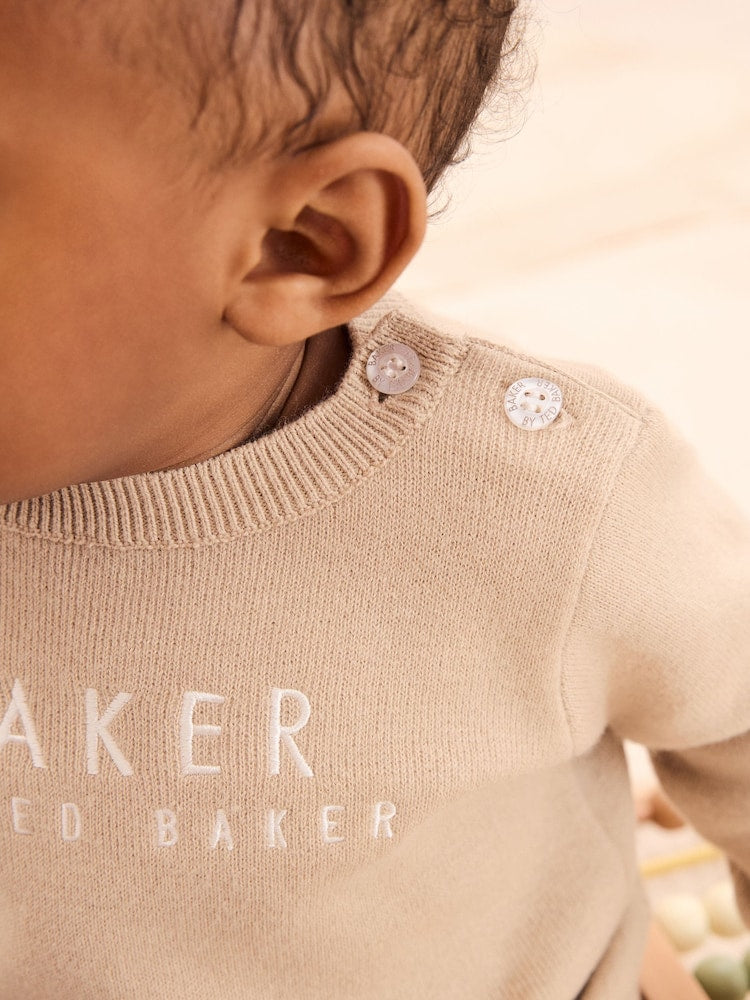 Baker by Ted Baker Neutral Knit Knitted Top and Joggers Set