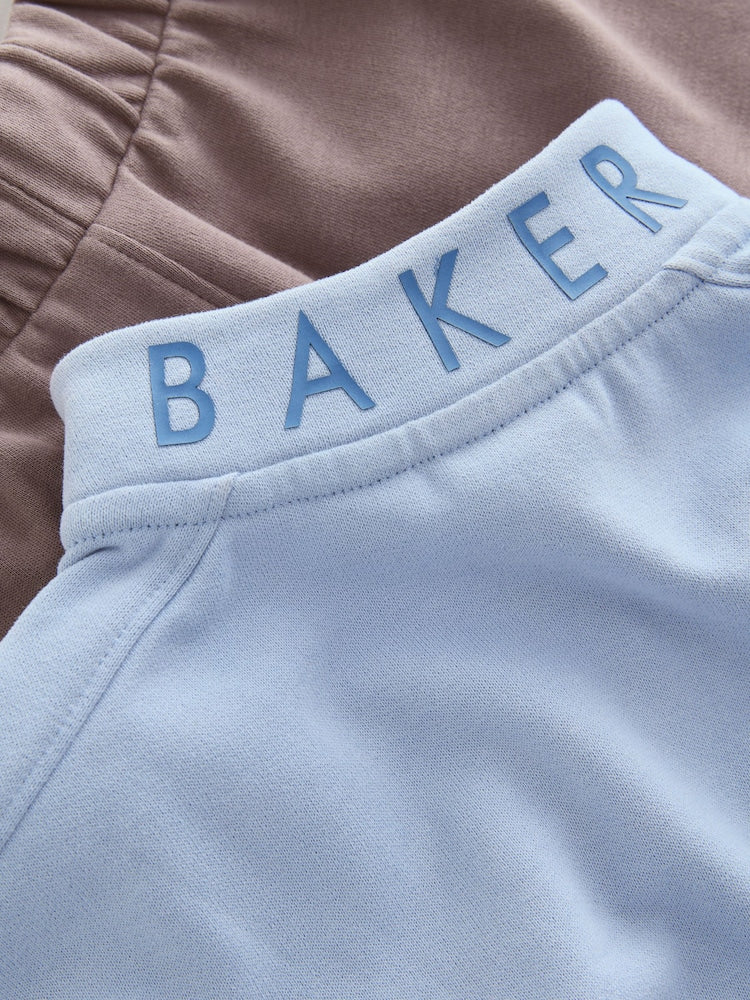 Baker by Ted Baker Funnel Zip Neck Blue/Brown Sweatshirt and Joggers Set