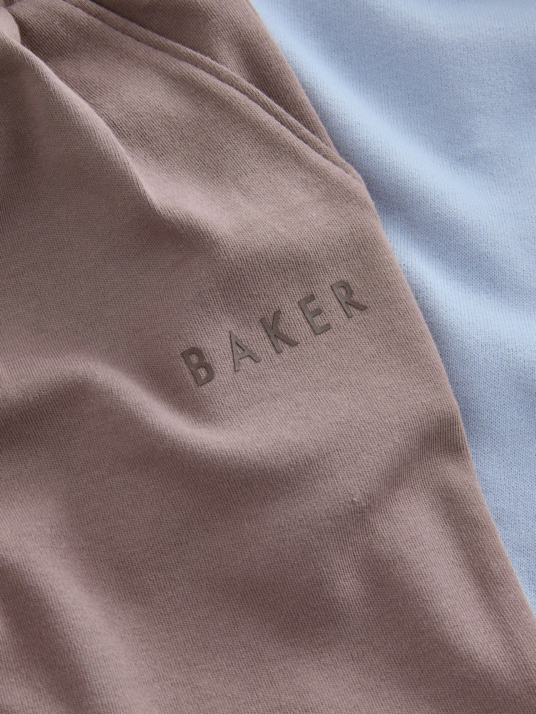 Baker by Ted Baker Funnel Zip Neck Blue/Brown Sweatshirt and Joggers Set