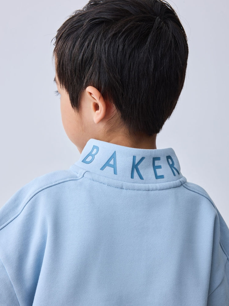 Baker by Ted Baker Funnel Zip Neck Blue/Brown Sweatshirt and Joggers Set