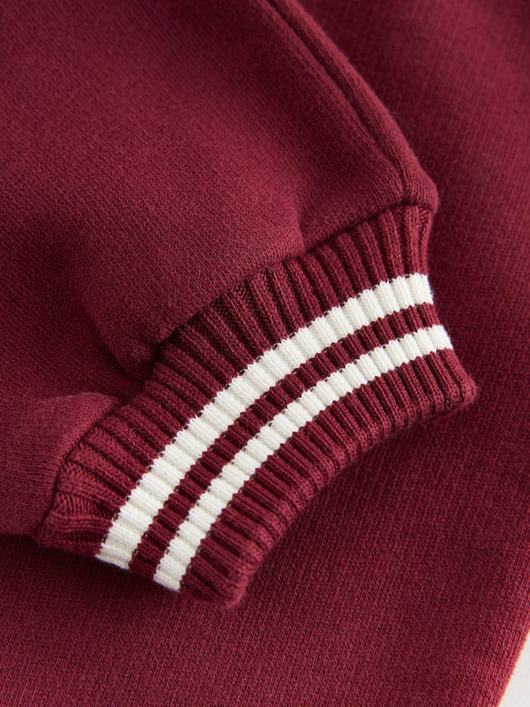 Baker by Ted Baker Burgundy Red 3 Piece Varsity Jacket T-Shirt and Joggers Set