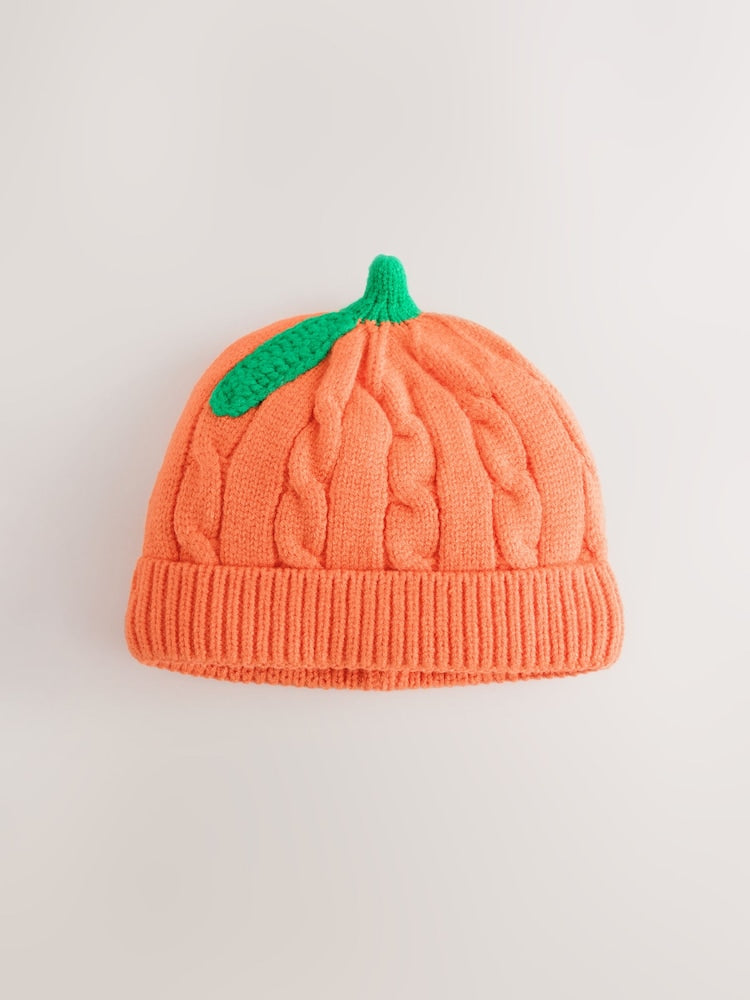 Orange Pumpkin Baby Knitted Beanie Hat