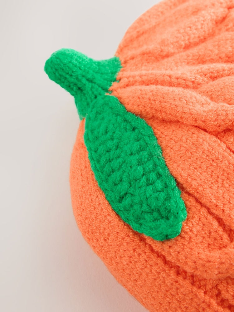 Orange Pumpkin Baby Knitted Beanie Hat
