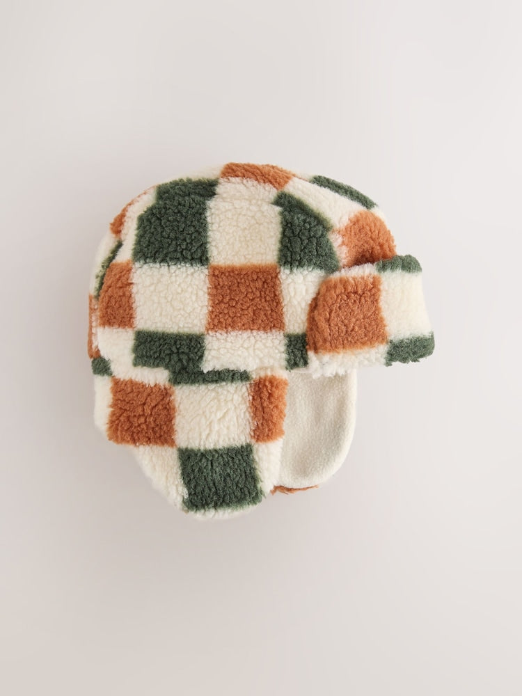Multi Checkerboard Borg Trapper Baby Hat