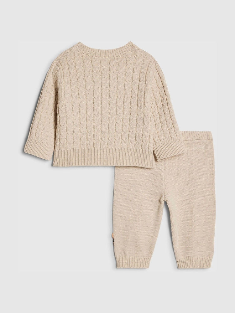 River Island Brown Tiger Cable Cardigan Set