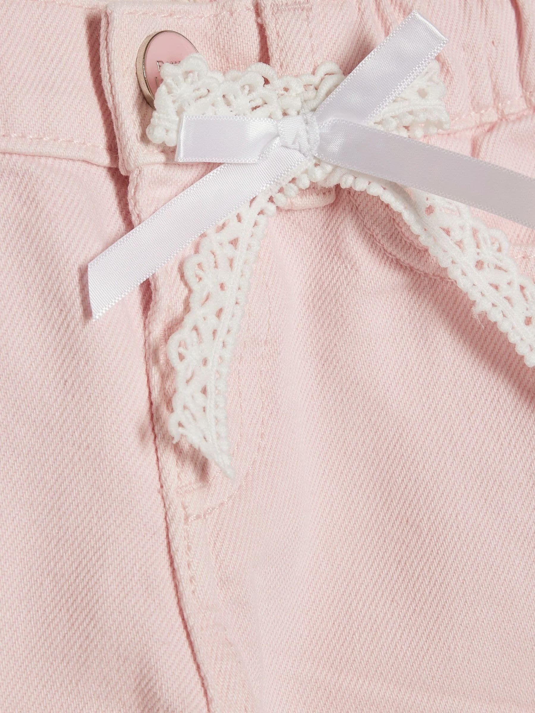 River Island Pink Lace Wide Leg Jeans - Size 12-18 Months (80-86cm)