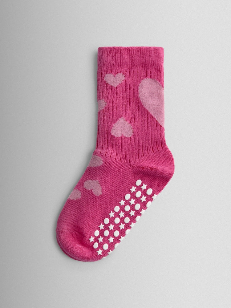 JoJo Maman Bébé Pink 5-Pack Heart Socks - Size 6-12 Months (68-80cm)