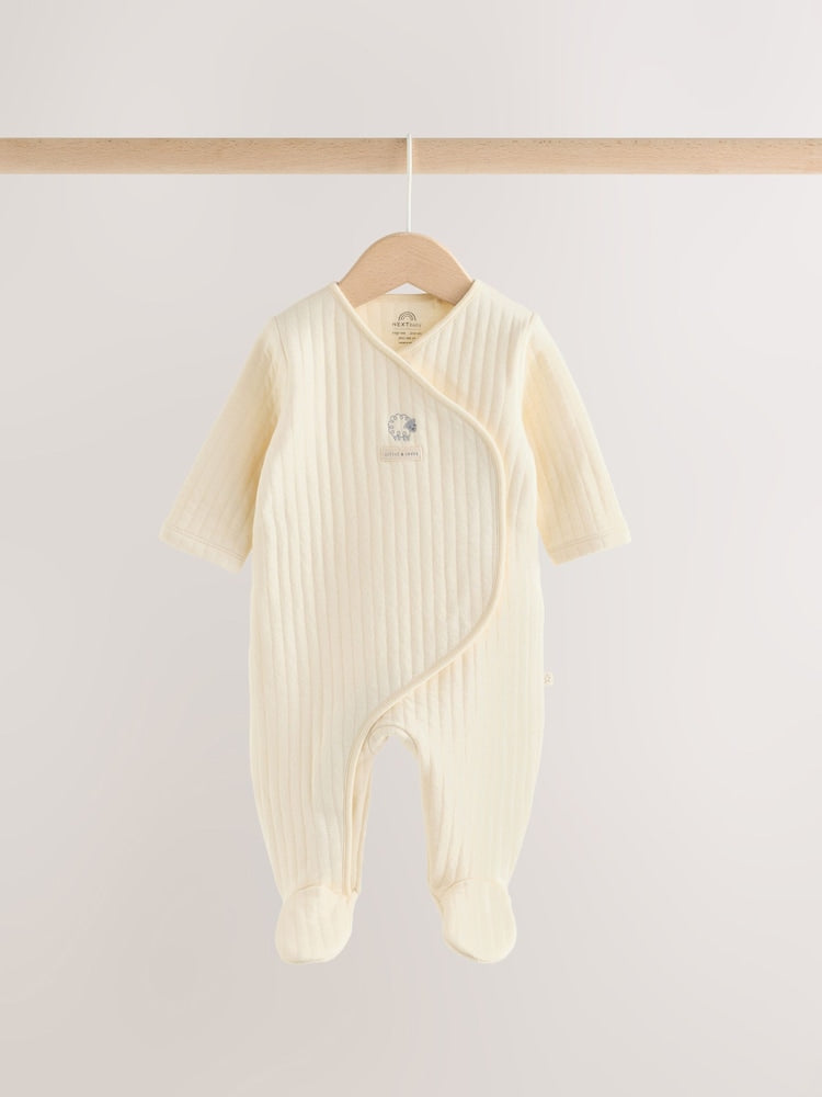 White Sheep Quilted 1 Tog Sleepsuits 2 Pack
