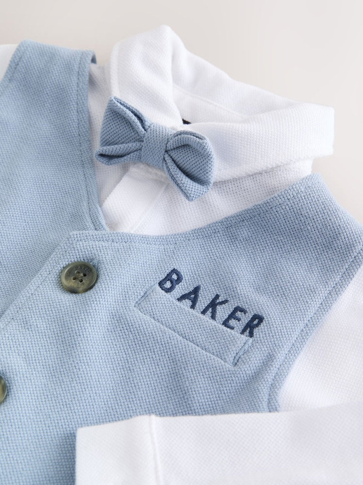 Baker by Ted Baker Blue Smart Mockable Waistcoat