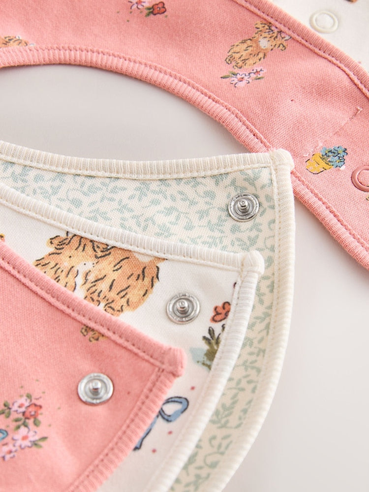 Pink/Green Hamish Baby Bibs 3 Pack