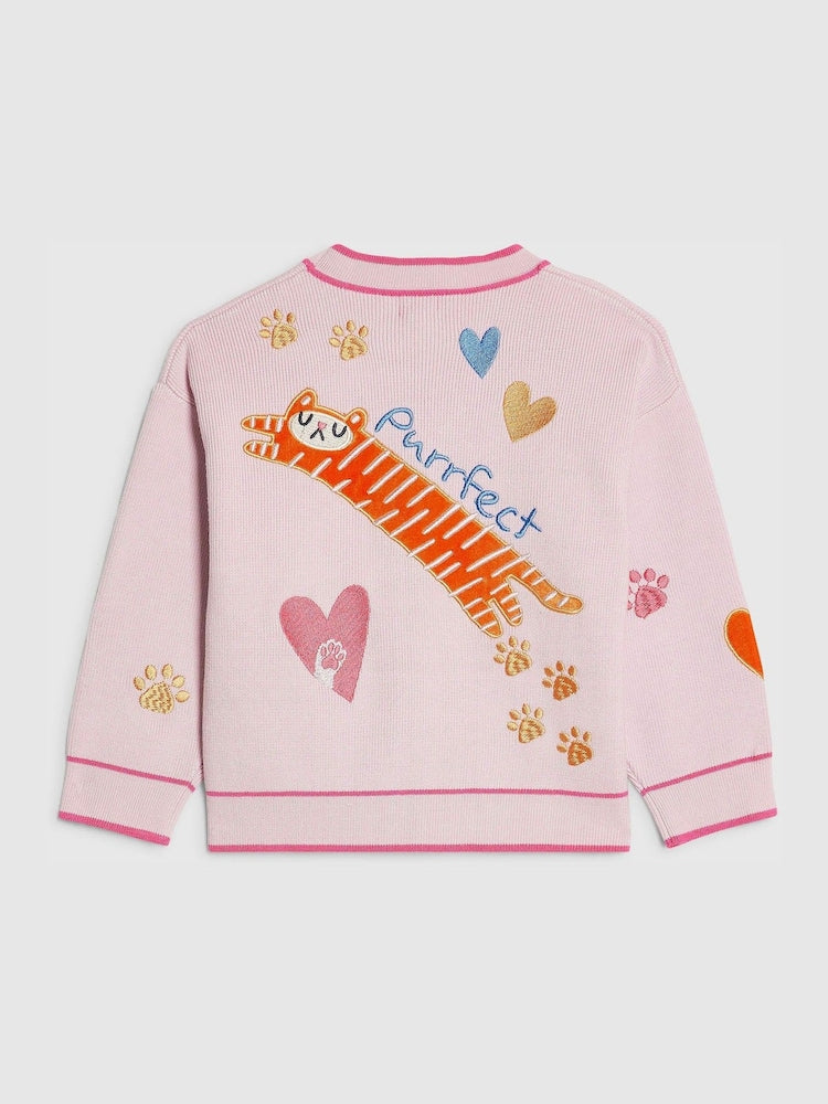 River Island Pink Abbie Rosie Cardigan - Size 12-18 Months (80-86cm)