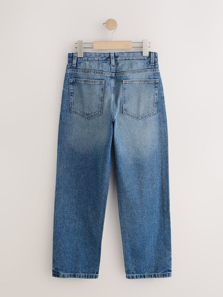 Dark Blue Longer Length Wide Denim Jeans (7-16yrs)