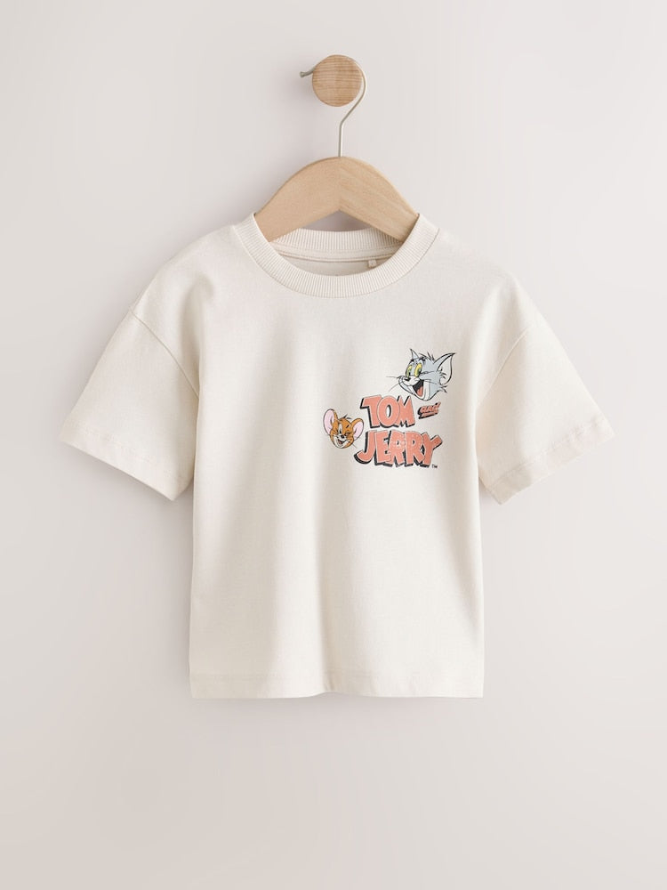 Ecru Tom and Jerry T-Shirt (3mths-8yrs) - Ecru / 7 - 8 Years (122 - 128cm)