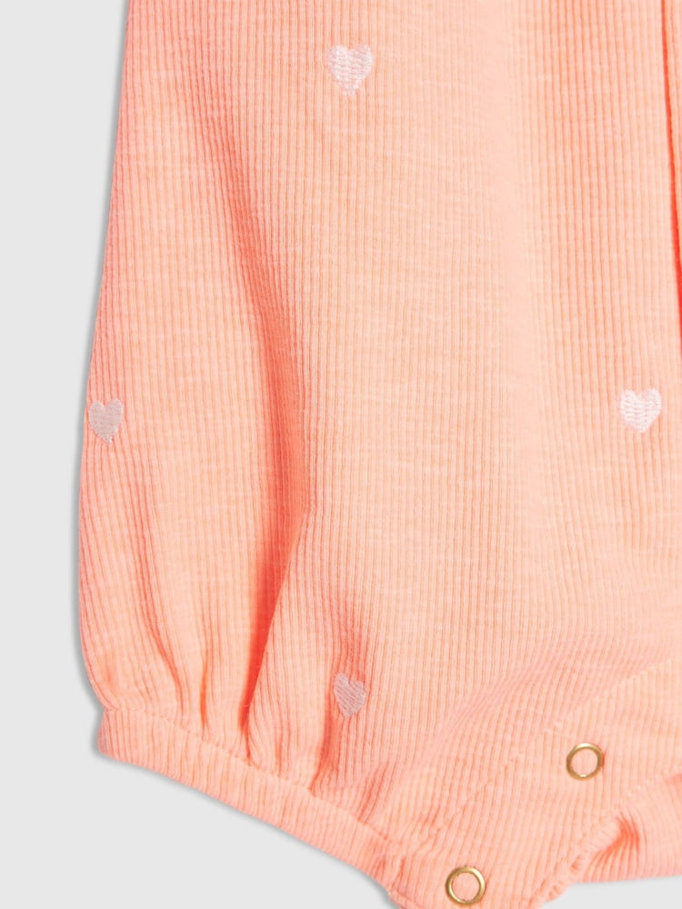 River Island Coral Pink Heart Print Collared Romper