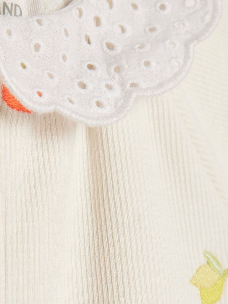 River Island Cream Strawberry Print Collared Romper