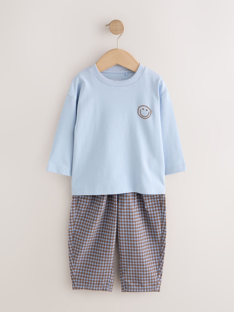 Blue Long Sleeve Top and Trousers Set (3mths-7yrs)