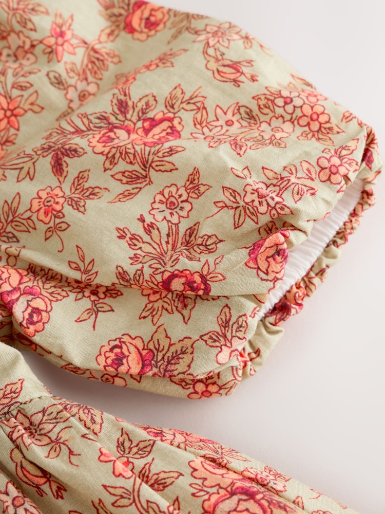 Green Floral Shirt Dress (3-16yrs)