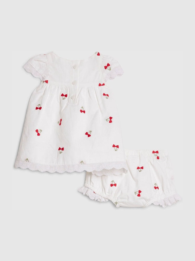 River Island White Cherry Dress & Bloomer Short Set