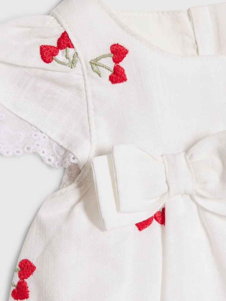 River Island White Cherry Dress & Bloomer Short Set