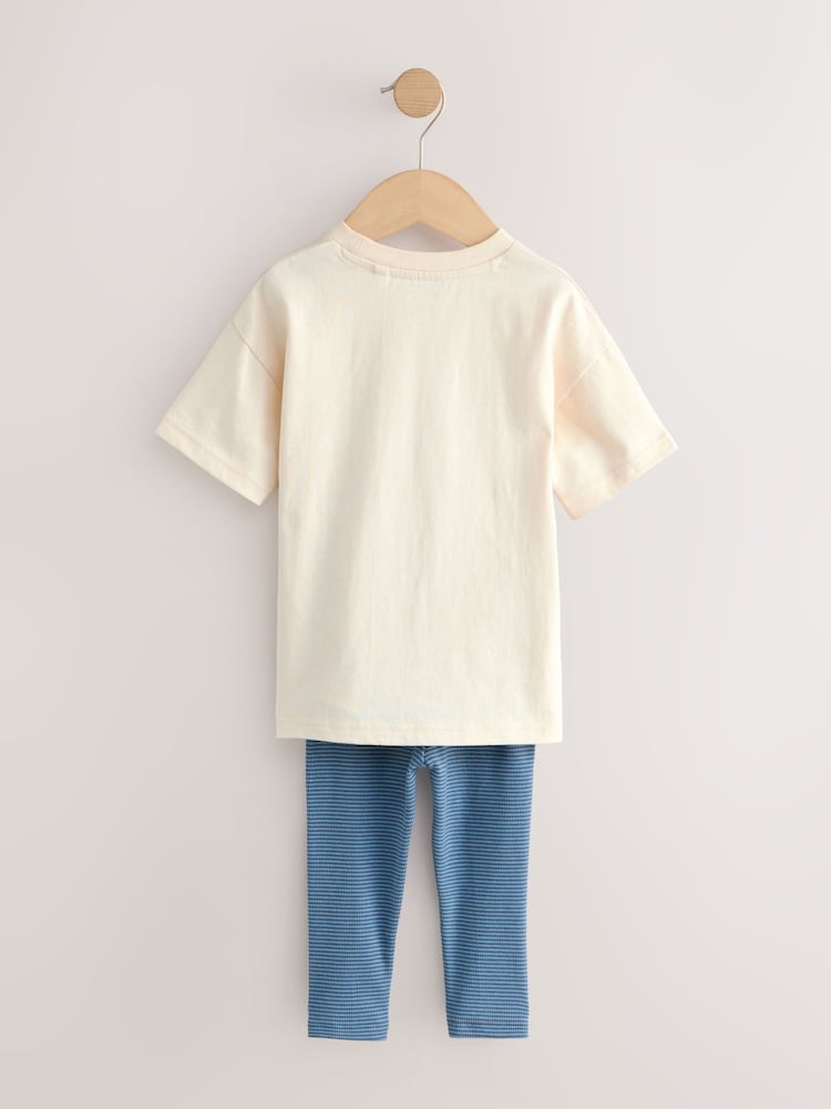 Neutral Farm Animals Short Sleeve T-Shirt and Leggings Set (3mths-7yrs)