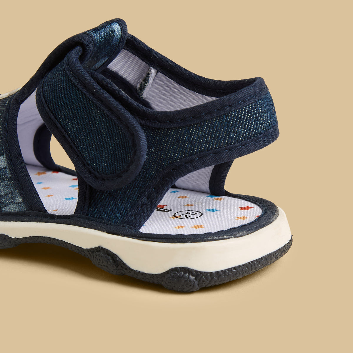 Printed Sandals with Hook and Loop Closure