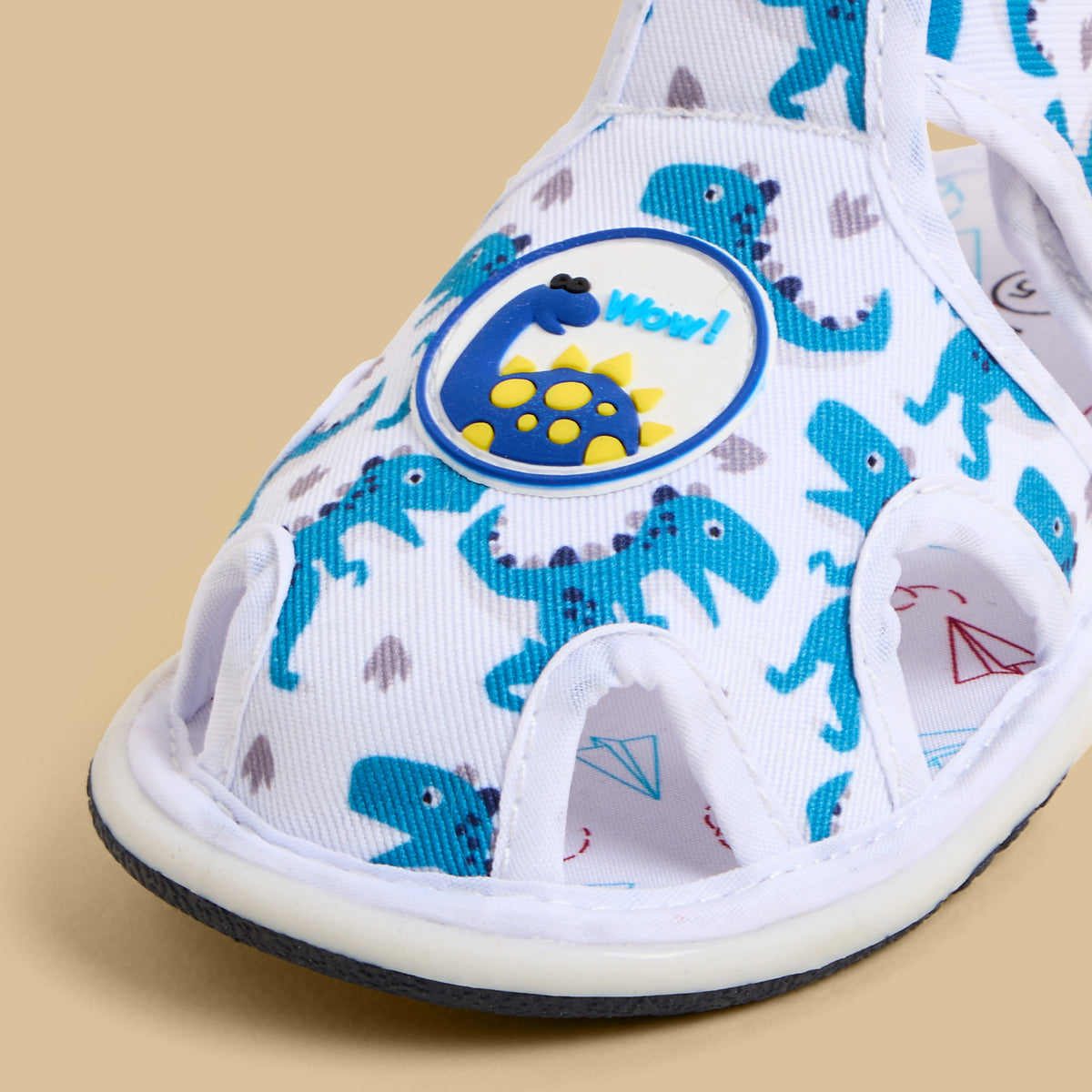 Printed Sandals with Hook and Loop Closure