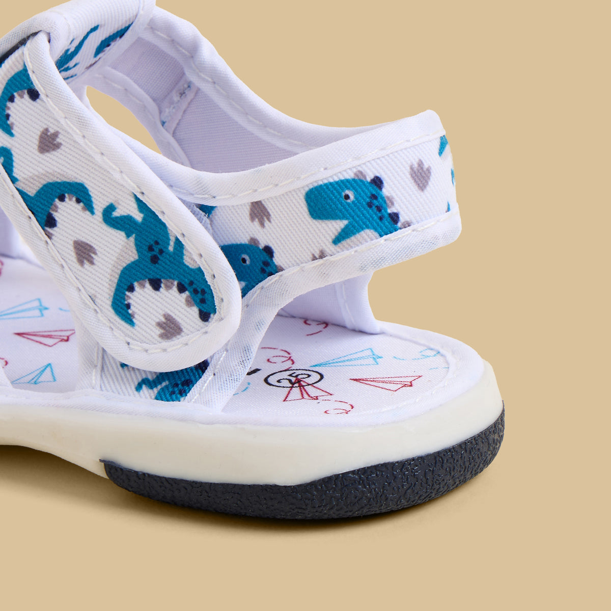 Printed Sandals with Hook and Loop Closure
